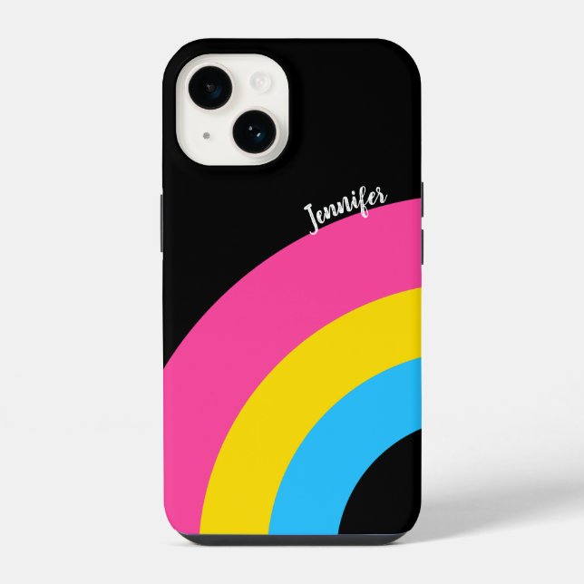 Pansexual Pride Rainbow Flag Hübsch Personalisiert iPhone Hülle (Rückseite)