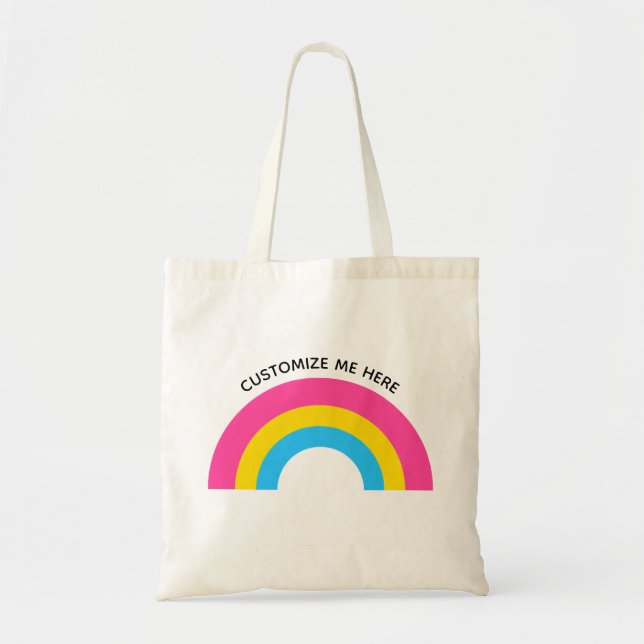 Pansexual Pride Rainbow Flag Monogram Tote Bag Tragetasche (Vorne)