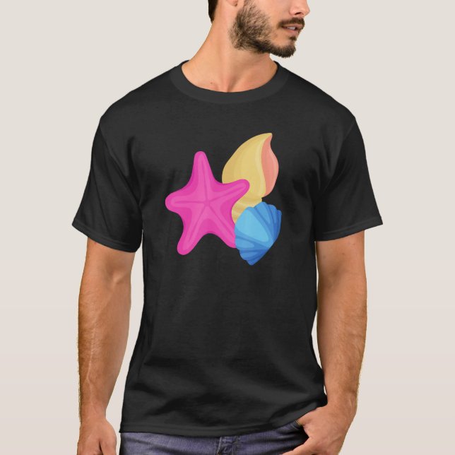 Pansexual Pride Seashells LGBTQ Pan Flag  LGBTQIA+ T-Shirt (Vorderseite)