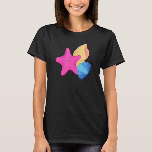 Pansexual Pride Seashells LGBTQ Pan Flag  LGBTQIA+ T-Shirt (Vorderseite)