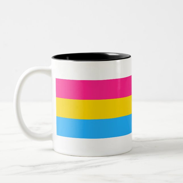 Pansexual Pride Zweifarbige Tasse (Links)