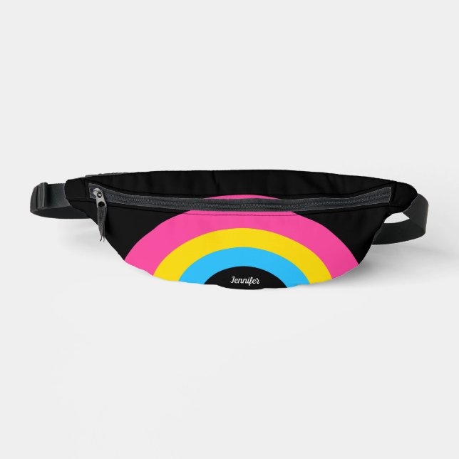 Pansexual Prilag Rainbow Personalisiert Black Bauchtasche (Vorderseite)