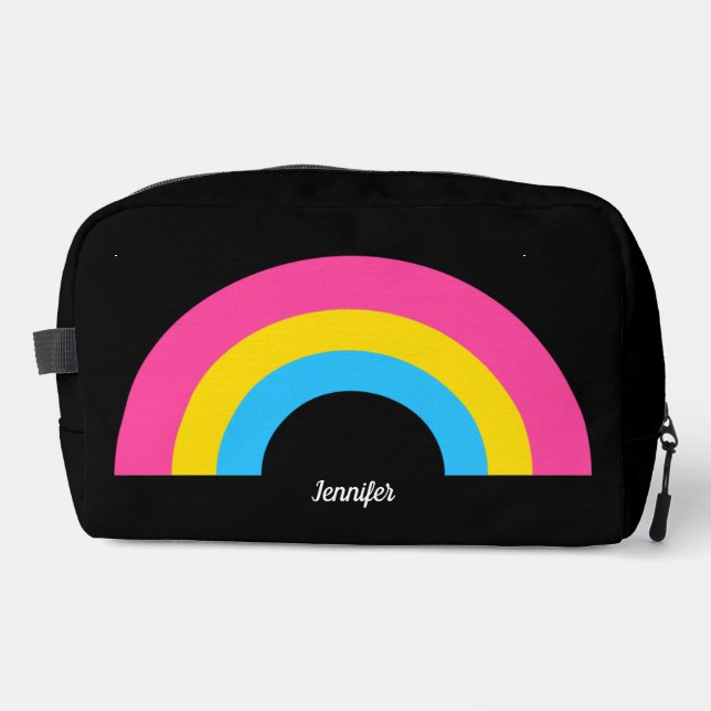 Pansexual Prilag Rainbow Personalisiert Black Waschbeutel (Vorderseite)