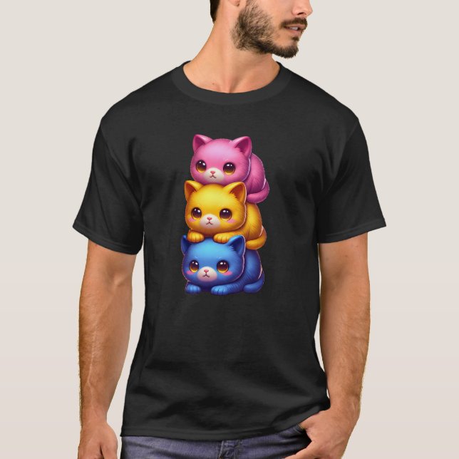 Pansexual Prix Que LGBT Kawaii Katzen Kätzchen T-Shirt (Vorderseite)