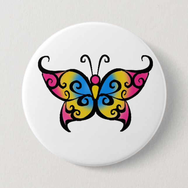 Pansexual Schmetterling Button (Vorderseite)