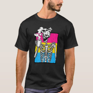 Pansexual Skeleton Drink Kaffee Gay Lesbian Lgb T-Shirt