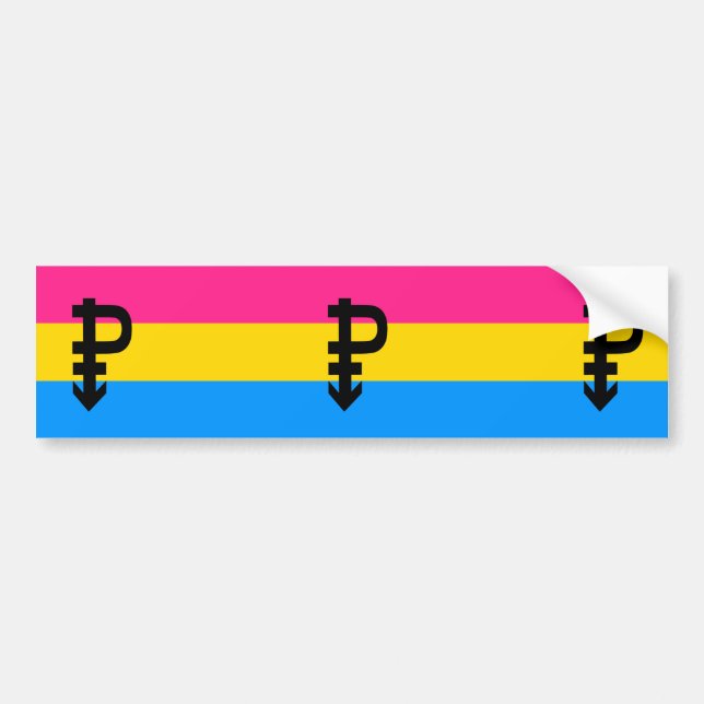 Pansexual-Stolperflagge Autoaufkleber (Vorne)
