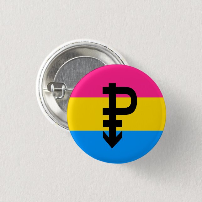 Pansexual-Stolperflagge Button (Vorne & Hinten)