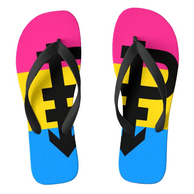 Pansexual-Stolperflagge Flip Flops (Fußbett)