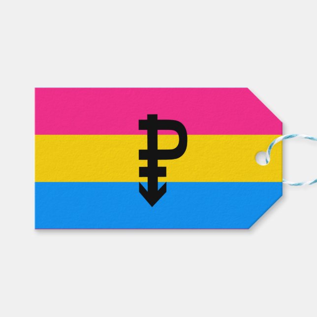 Pansexual-Stolperflagge Geschenkanhänger (Vorderseite (Horizontal))
