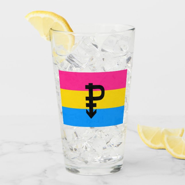 Pansexual-Stolperflagge Glas (Vorderseite Ice)