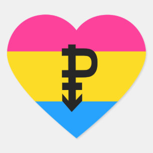 Pansexual-Stolperflagge Herz-Aufkleber