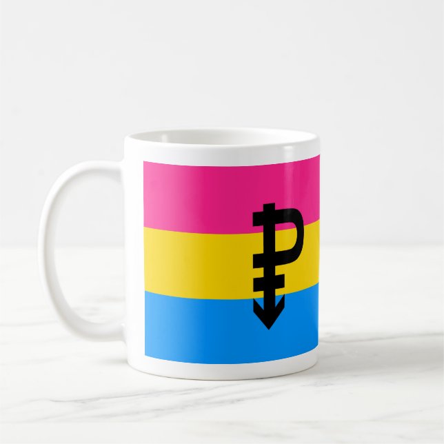 Pansexual-Stolperflagge Kaffeetasse (Links)