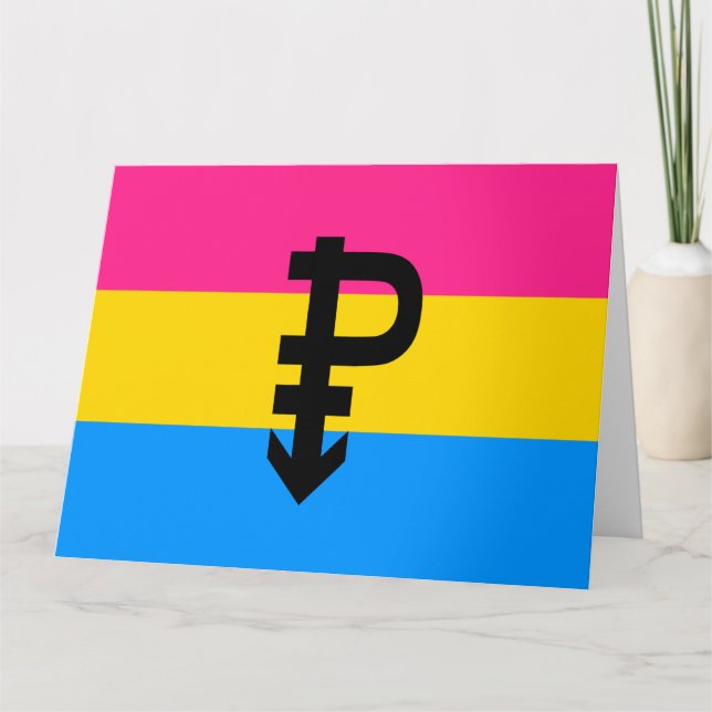 Pansexual-Stolperflagge Karte (Vorderseite)