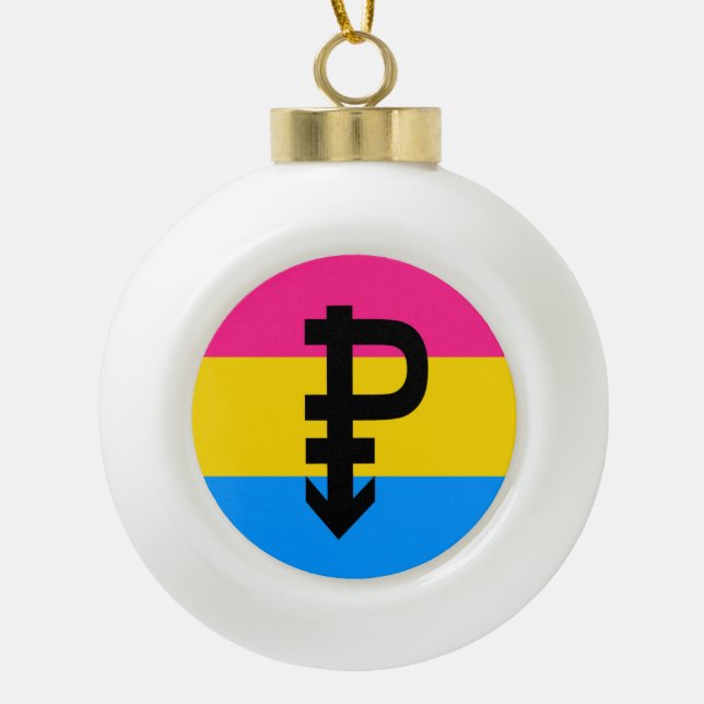 Pansexual-Stolperflagge Keramik Kugel-Ornament (Vorderseite)
