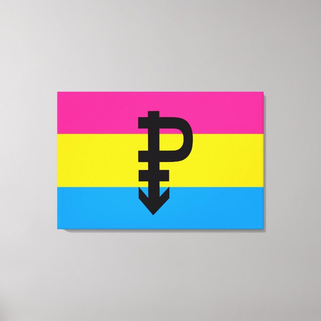 Pansexual-Stolperflagge Leinwanddruck (Vorderseite)