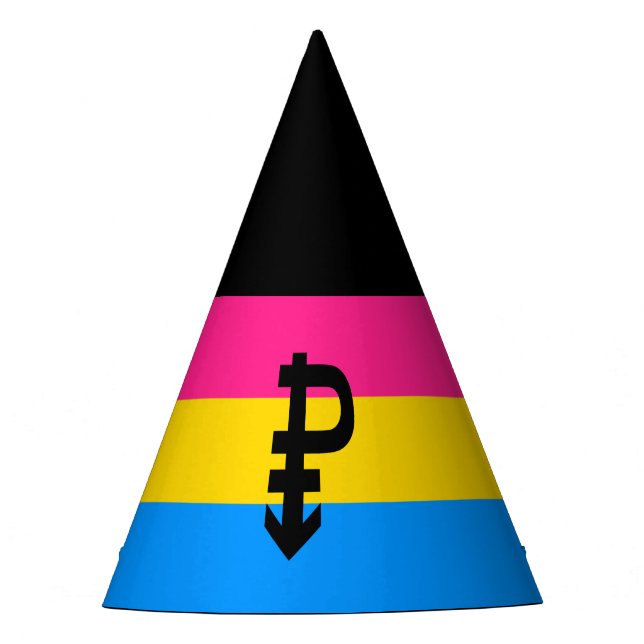 Pansexual-Stolperflagge Partyhütchen (Vorderseite)
