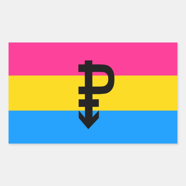 Pansexual-Stolperflagge Rechteckiger Aufkleber (Vorderseite)