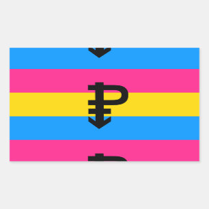 Pansexual-Stolperflagge Rechteckiger Aufkleber