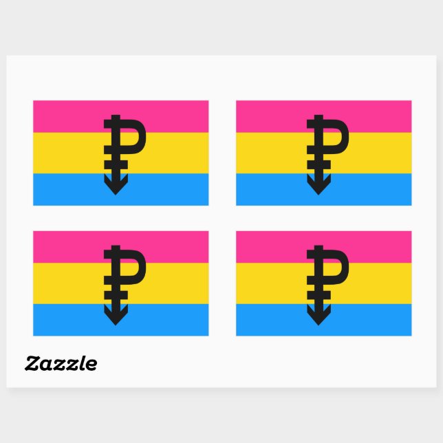 Pansexual-Stolperflagge Rechteckiger Aufkleber (Blatt)