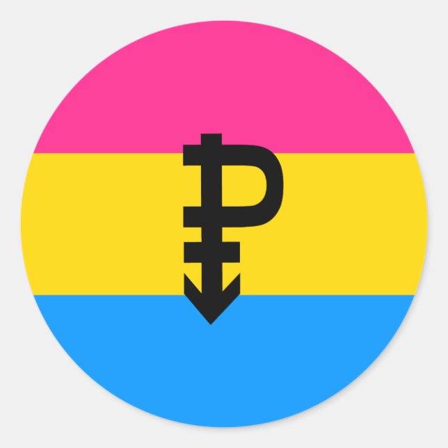 Pansexual-Stolperflagge Runder Aufkleber (Vorderseite)