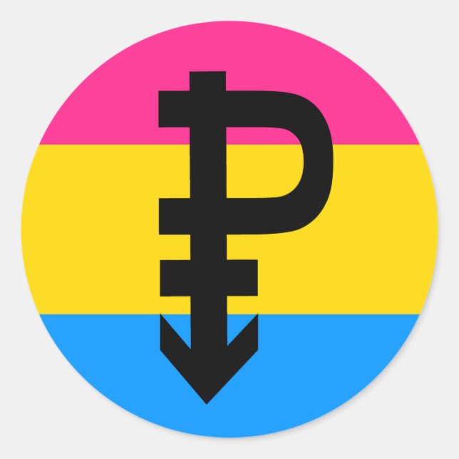 Pansexual-Stolperflagge Runder Aufkleber (Vorderseite)