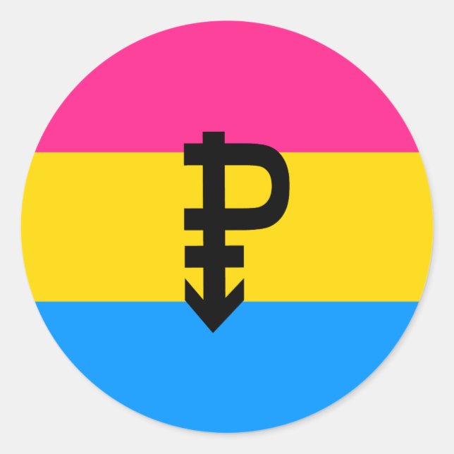 Pansexual-Stolperflagge Runder Aufkleber (Vorderseite)