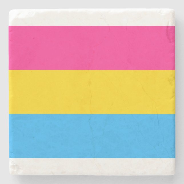 Pansexual-Stolperflagge Steinuntersetzer (Vorderseite)