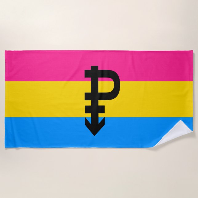 Pansexual-Stolperflagge Strandtuch (Vorderseite)