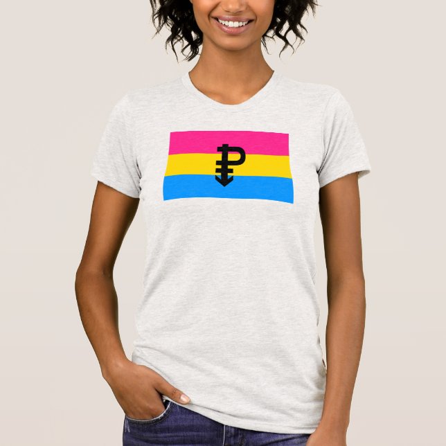 Pansexual-Stolperflagge T-Shirt (Vorderseite)