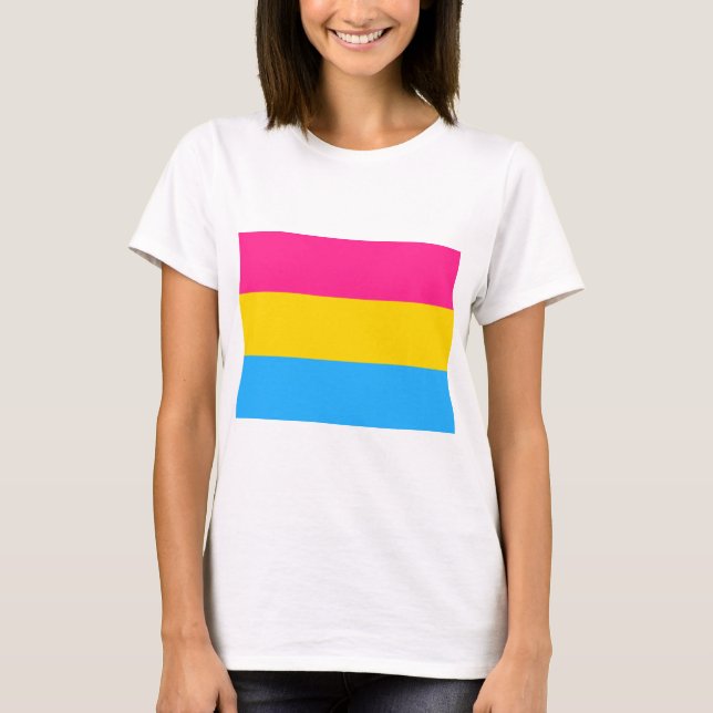 Pansexual-Stolperflagge T-Shirt (Vorderseite)