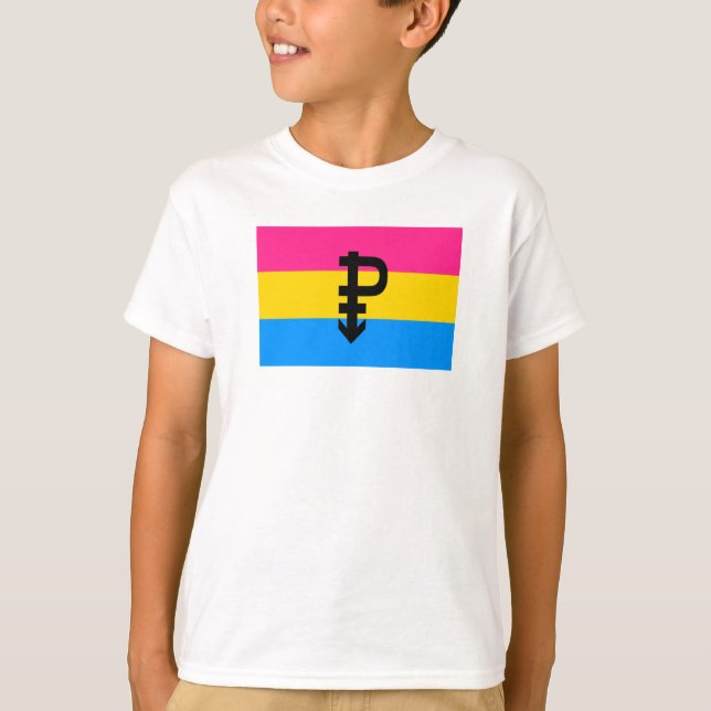 Pansexual-Stolperflagge T-Shirt (Vorderseite)