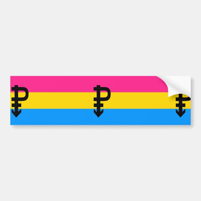 Pansexual Stolz-Flagge Autoaufkleber (Vorne)
