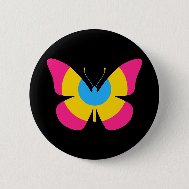 Pansexual Stolz-Schmetterling Button (Vorderseite)