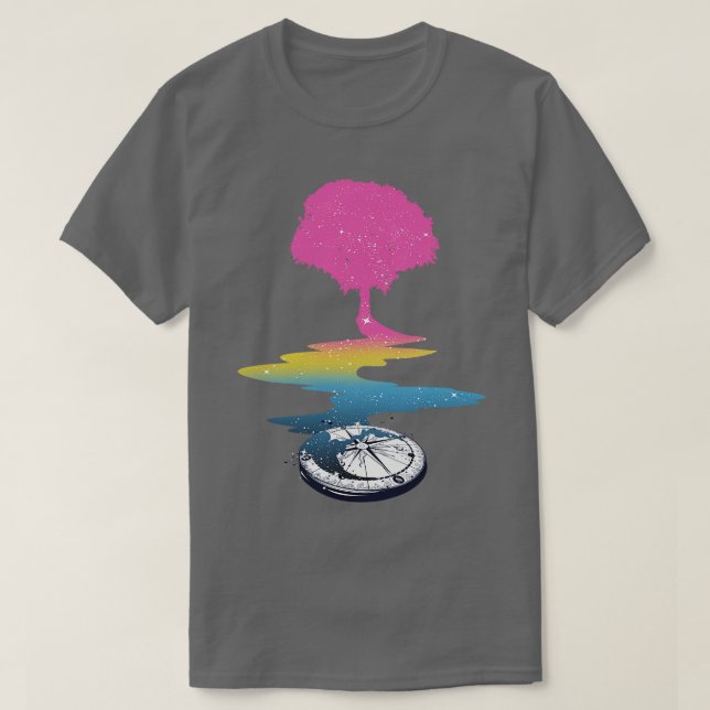 Pansexual Tree LGBT Pride Flag T-Shirt (Design vorne)
