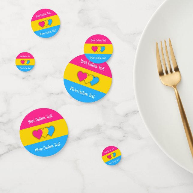 Pansexualität Stolperflagge mit Text konfetti (Gruppe)