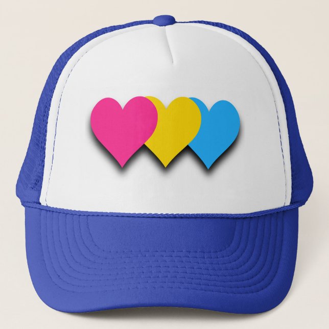 Pansexualität stolz Herz Trucker Hat Truckerkappe (Vorderseite)