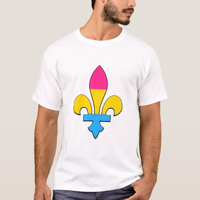 Pansexualitäts-Stolz Fleur-de-lis T-Shirt (Vorderseite)