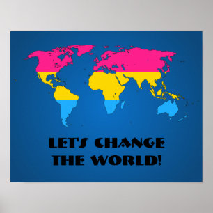 Pansexualitäts-Stolz Weltkarte Poster