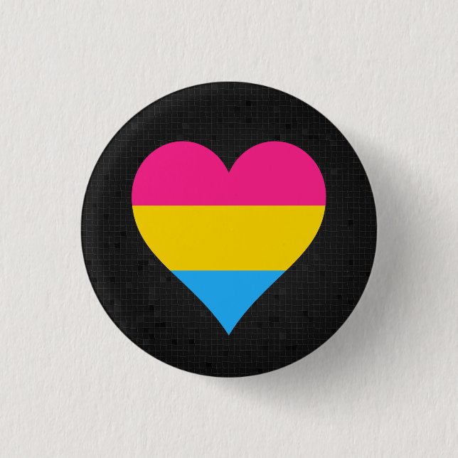Pansexualitätsflagge schwarzer Knopf Button (Vorderseite)