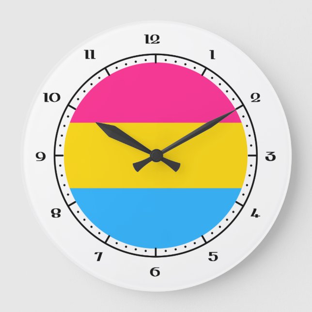 Pansexualitätsflaggen-Uhren Große Wanduhr (Vorderseite)