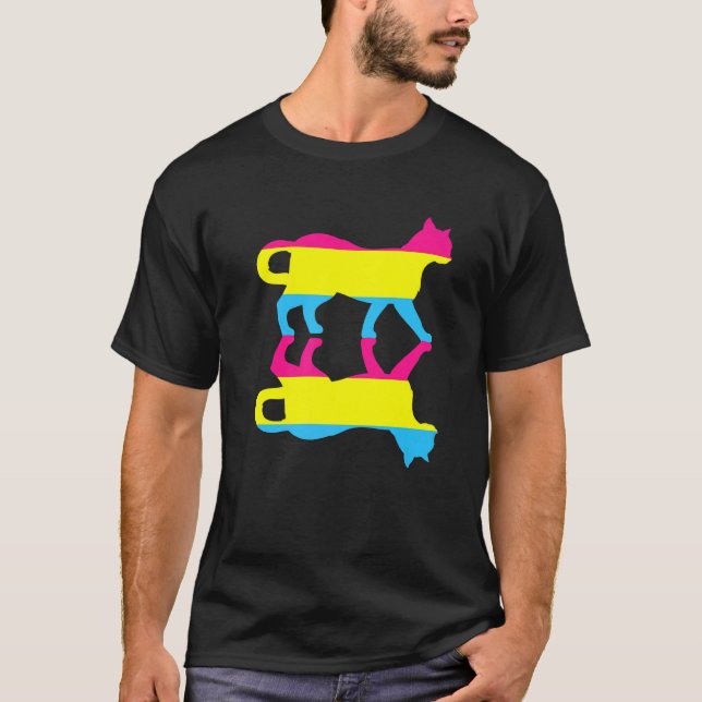 Pansexuality Flag Animal Cat Human Rights Lgbt Pan T-Shirt (Vorderseite)