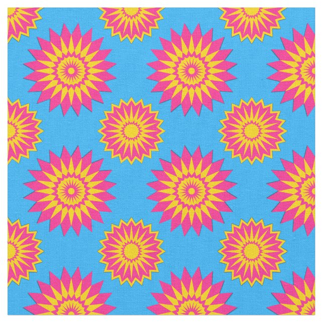Pansexuality pride colors /blue flower pattern stoff (Nahaufnahme)