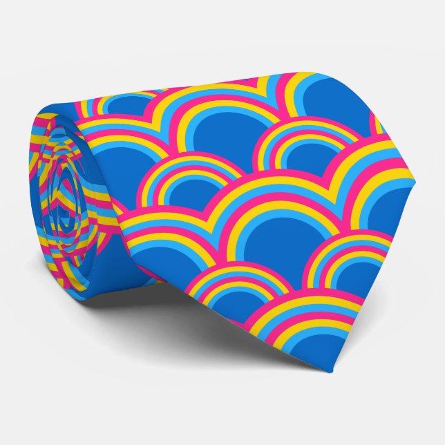 Pansexuality pride flag / blue rainbow pattern krawatte (Gerollt)