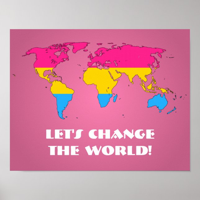 Pansexuality pride world map poster (Vorne)