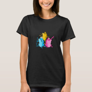 Pansexuelle Flaggenfarbe Frösche Subtil Pan Stolz T-Shirt