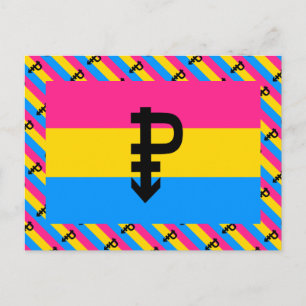 Pansexuelle Pride-Flagge Postkarte