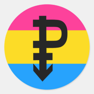 Pansexuelle Pride-Flagge Runder Aufkleber