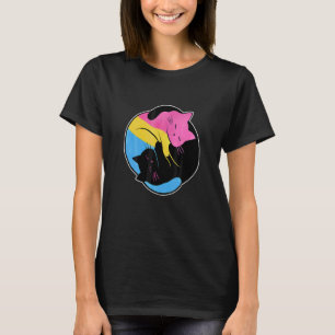 Pansexuelle Yin Yang Katze Pan Pride Flagge Lgb Ga T-Shirt