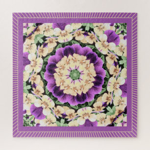 Pansies Mandala: Antique Purple Puzzle